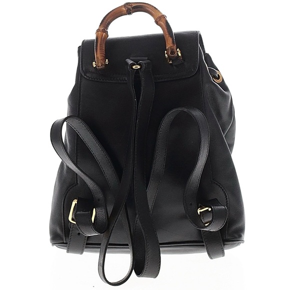 Authentic Vintage Gucci Nylon & Leather Mini Backpack in Black - Picture 2 of 9